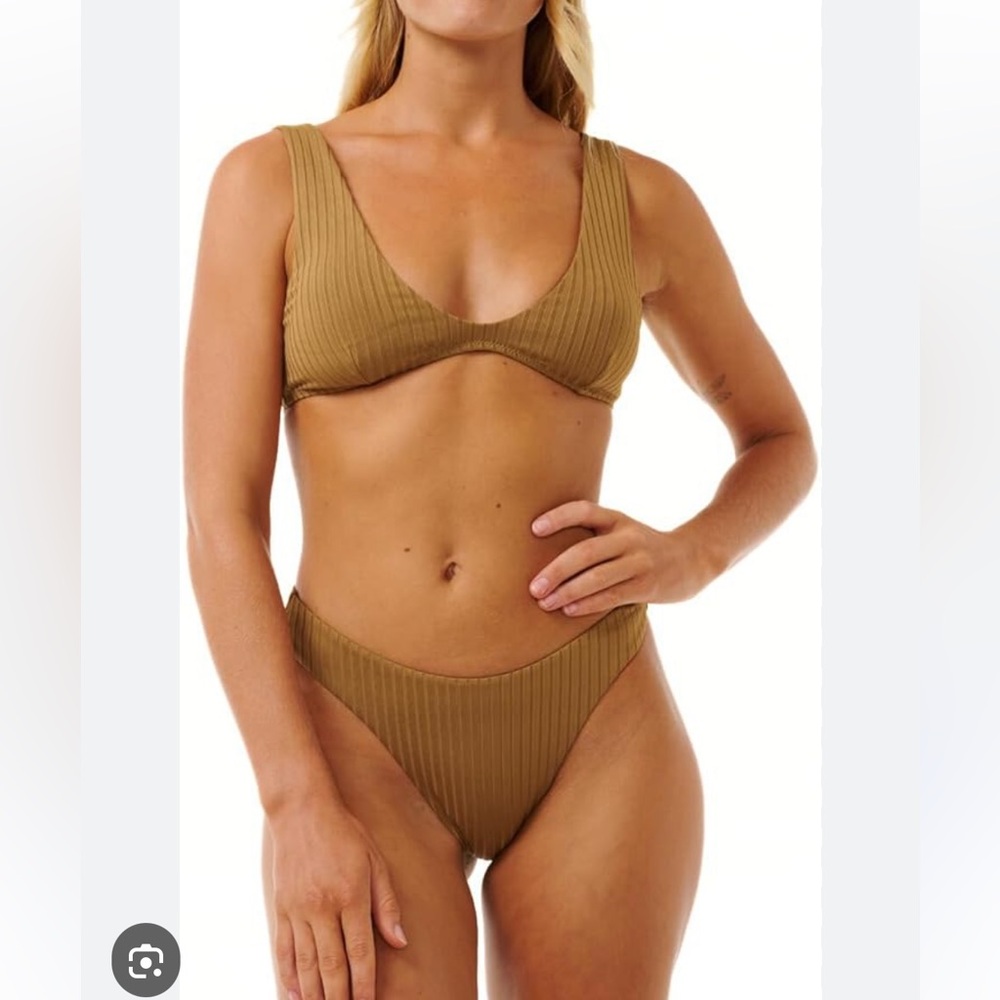 Rip Curl Premium Surf Bralette Bikini Top & Premium Surf Hi Leg Skimpy Bottom, M
